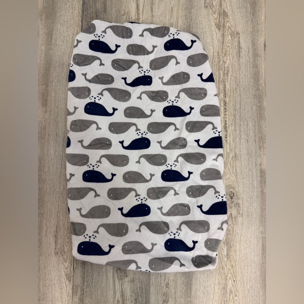 Whale Print baby changing pad cover